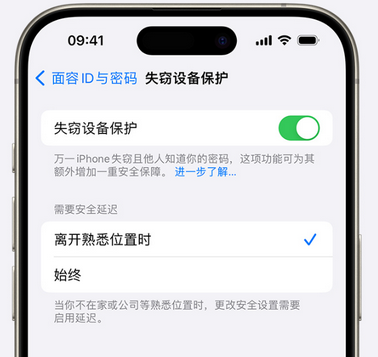 广宗苹果手机维修分享iOS17'失窃设备保护'功能是什么？ 