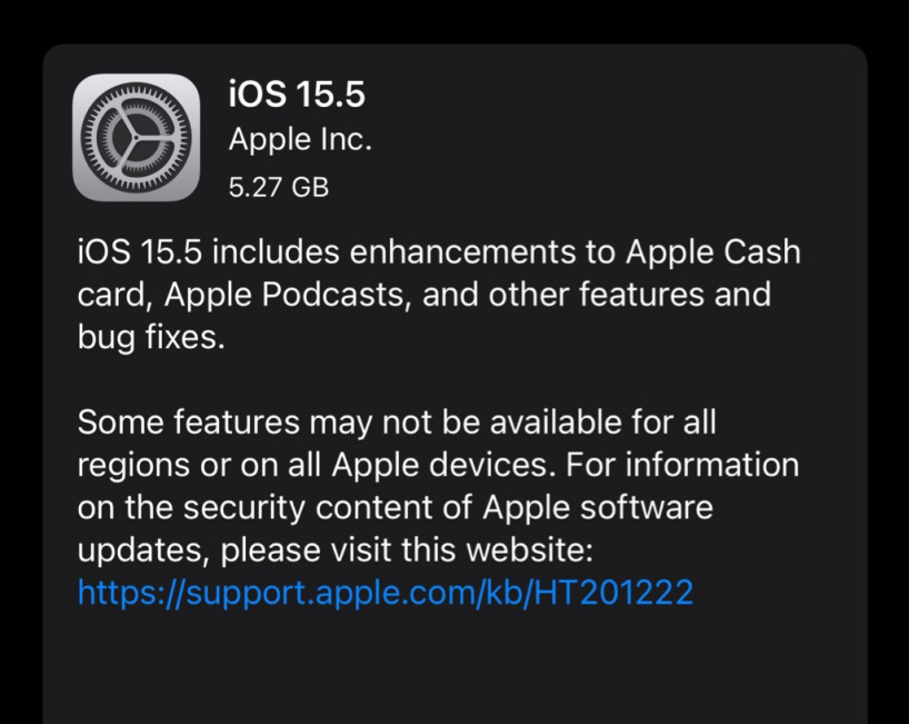 广宗苹果手机维修分享iOS 15.5 RC版更新内容及升级方法 